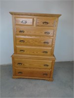 Oak Tall boy Chest of Drawers