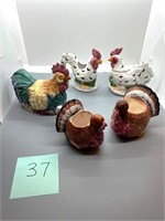 Lot of Ceramic Chickens/Turkeys/Rooster