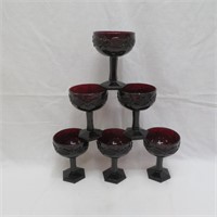 Avon Cape Cod Wine Glasses - Ruby Red - Vintage