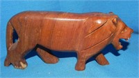 1970's Wood Carved Lion Figure