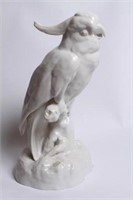 Continental White-Glazed Porcelain Cockatoo Figure