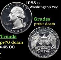 Proof 1988-s Washington Quarter 25c Grades GEM++ P