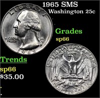 1965 SMS Washington Quarter 25c Grades sp66