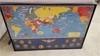 40X27 FRAMED WW2 PATCHES AND WAR MAP