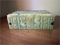 Mayan Jade Carved Lidded Box