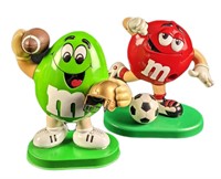 Two M&M Dispensers Green With Football Soccer