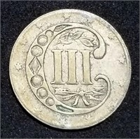 1860 Silver Three Cent Piece