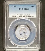 1956 Washington Proof Silver Quarter PCGS PR66