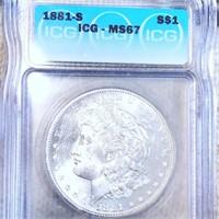 1881-S Morgan Silver Dollar ICG - MS67