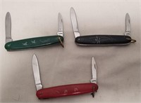 (3) Vintage 2 Blade Lark Pocket Knife