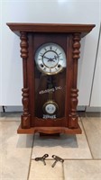 Vintage Wood Case Pendulum Wall Clock