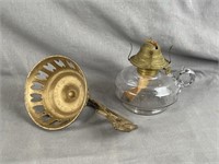 Antique Oil Lamp with Wall Mount