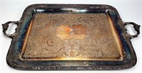 Rectangular Serving Tray, silver-plate - 14" x