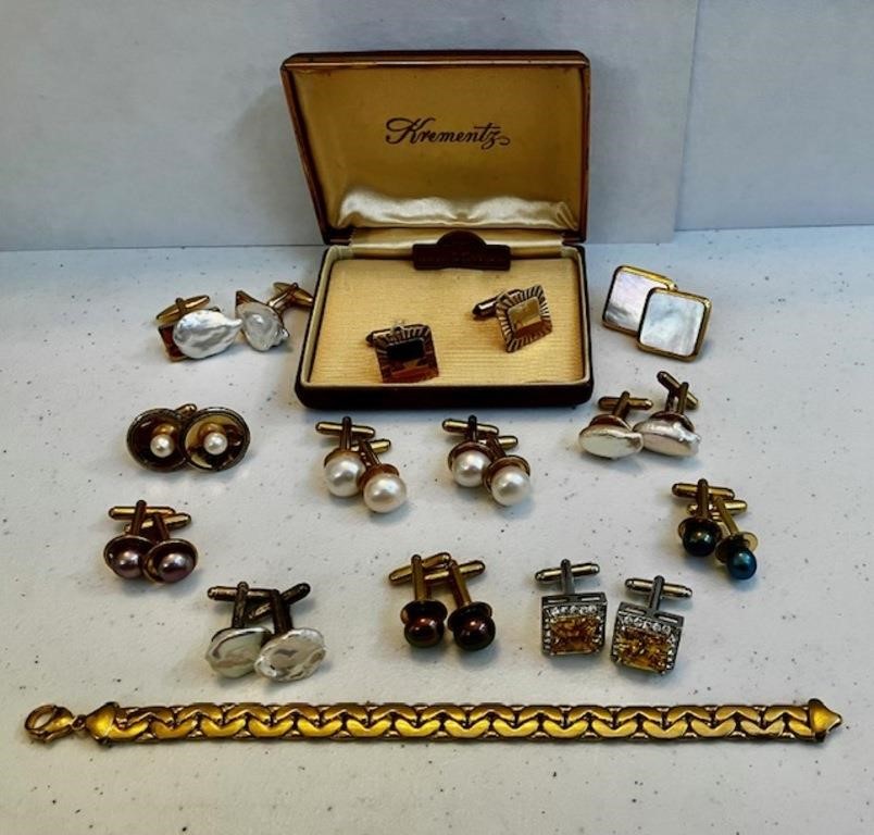 Man's Cufflink Collection (12 sets)  7.5" Bracelet