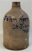 INTERESTING JOHN HORN ST. JOHN ANTIQUE STONEWARE