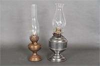 Vintage Silver & Brass Oil Lamps