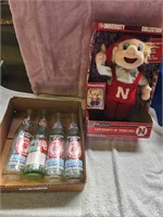4 Vintage Nebraska Football Pop Soda Bottles &
