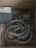 (3) Boxes & Bucket of Horseshoes