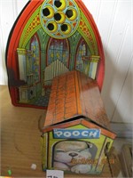 2 Vtg. Tin Toys-Pooch The Pop=Out Pup Toy,etc.