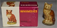 Vtg Wade Whimsies Porcelain Cat #38 Figurine w/Box