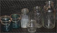 (6) Vintage Glass Canning & Fruit Jars