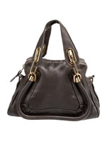 Chloe Brown Leather Gold-tone Top Handle Bag