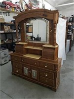 Vintage lighted dresser very unique with accents