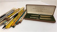 Assortment of pencils and pens including (2)