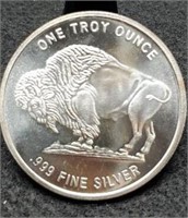 One Troy oz. Silver Buffalo/Indian Round