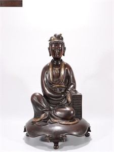 Qing Chinese Gilt Bronze Guanyin Statue