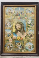 Vintage Jesus Christ Framed Poster Depicting