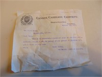 1906 Brockville Carrige Company Receipt