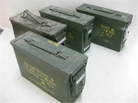 Four 11"x 4"x 7" Vtg Military Ammo Boxes Largest