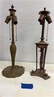 Vintage lamp bases 23.5”  & 22” copper & brass