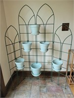 Unique Metal Plant Stand with Pots