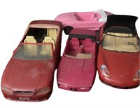 (4) Barbie Toy Cars