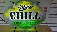 Miller Chill Chelada Style Light Beer lighted