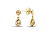 Yellow gold diamond earrings