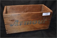 Vintage Armour Star Corn Beef Wooden Crate