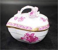 Herend Hungary hand painted lidded Casket