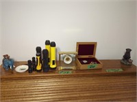 Items On Top Of Roll Talk Desk, Clock, Pocket