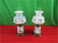 Pair of Electric Hurricane Lamps -19" High