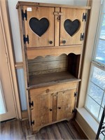 RUSTIC HEART STORAGE CABINET 28" X 12" X 62 1/2"