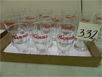 (14) Assorted Hamm's Hour Glass Glasses -