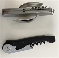 Camping Utensils Pocket Knife & a Corkscrew