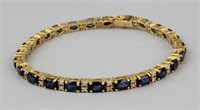 14K Gold, Sapphire & Diamond Bracelet.