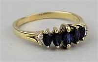 14K Gold, Sapphire & Diamond Ring.