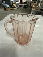 Pink depression glass pitcher