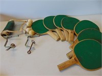 Vintage Ping Pong Paddles and Net