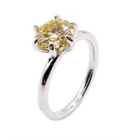 925S 2.0ct Yellow Moissanite Diamond Ring